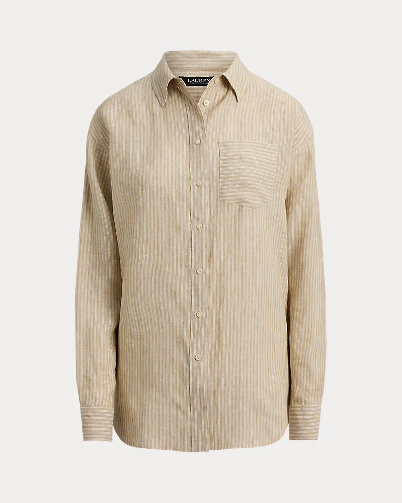 Свободная льняная рубашка в полоску Ralph Lauren — 2