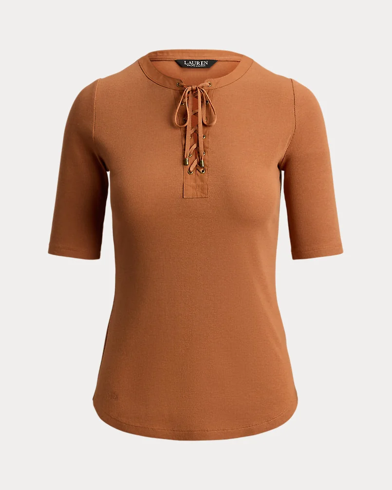 Рубчатая футболка со шнуровкой Ralph Lauren — 2