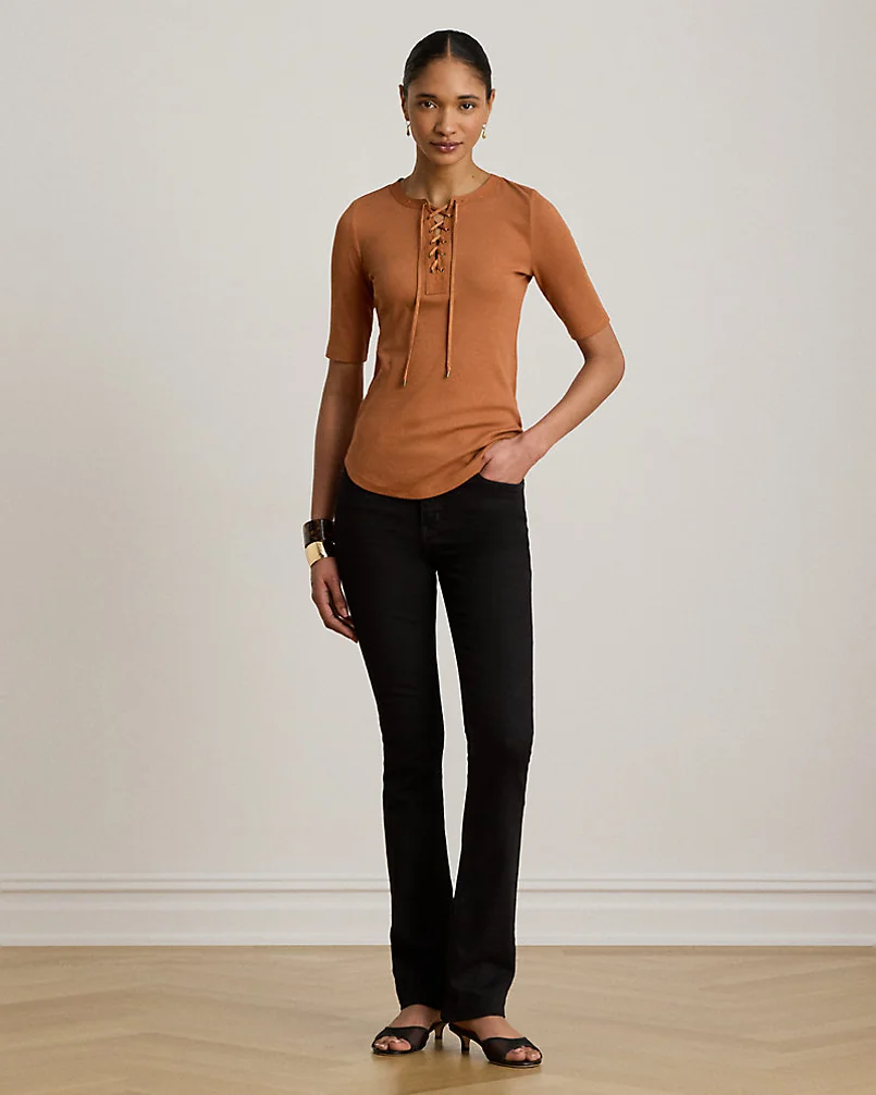 Рубчатая футболка со шнуровкой Ralph Lauren — 6