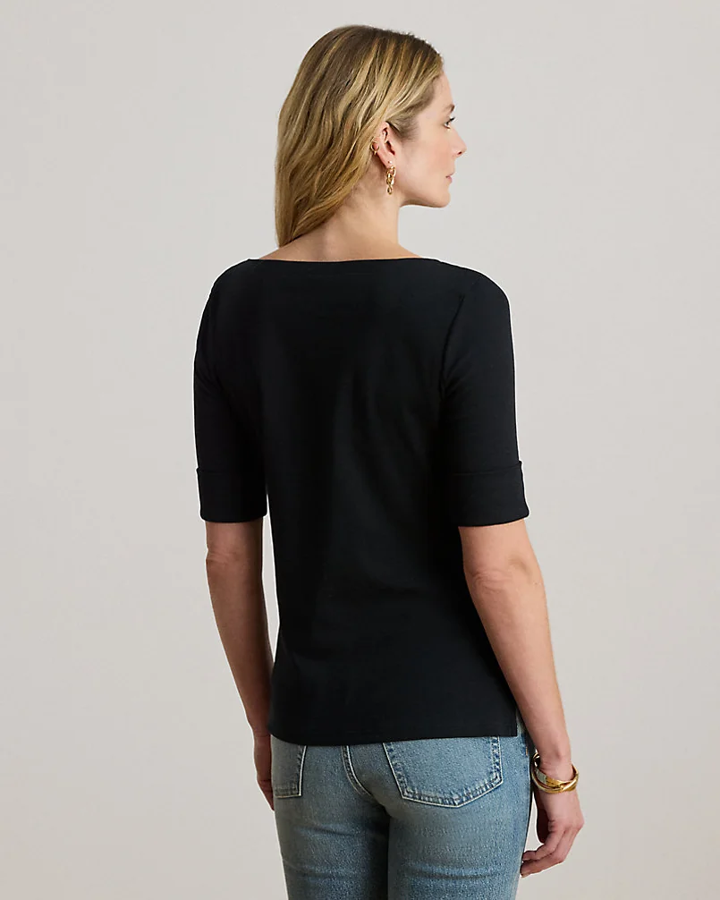 Футболка с лодочным вырезом из стретч-хлопка Ralph Lauren — 4