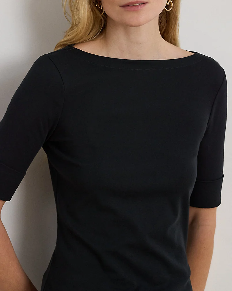 Футболка с лодочным вырезом из стретч-хлопка Ralph Lauren — 5
