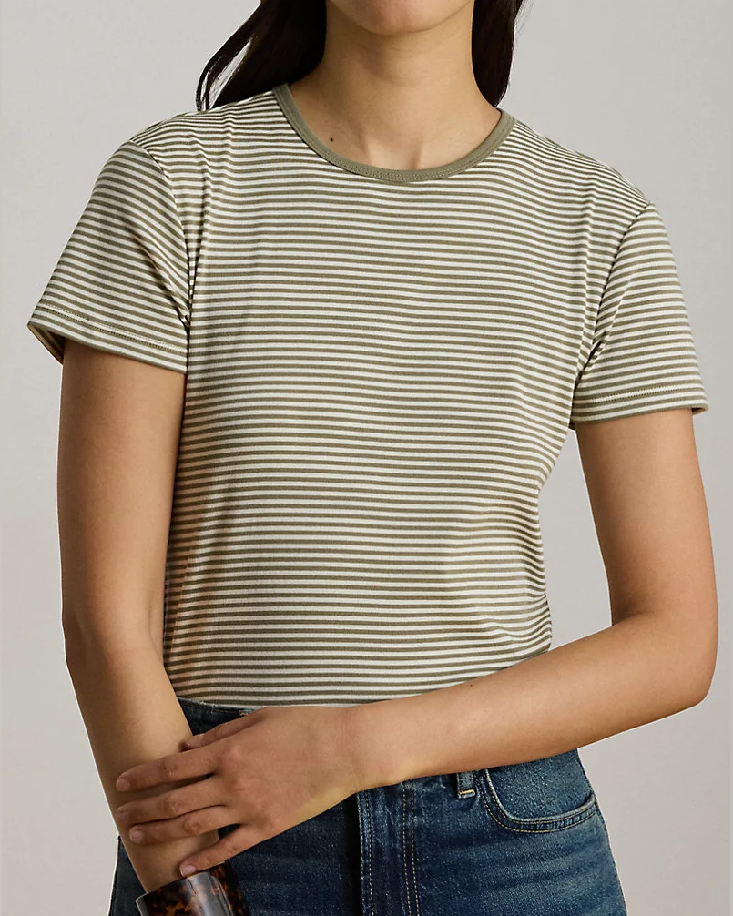 Рубчатая футболка в полоску из стретч-хлопка Ralph Lauren — 5