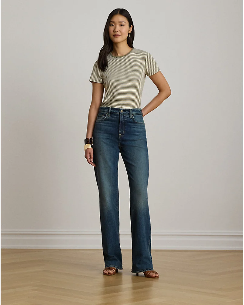 Рубчатая футболка в полоску из стретч-хлопка Ralph Lauren — 6