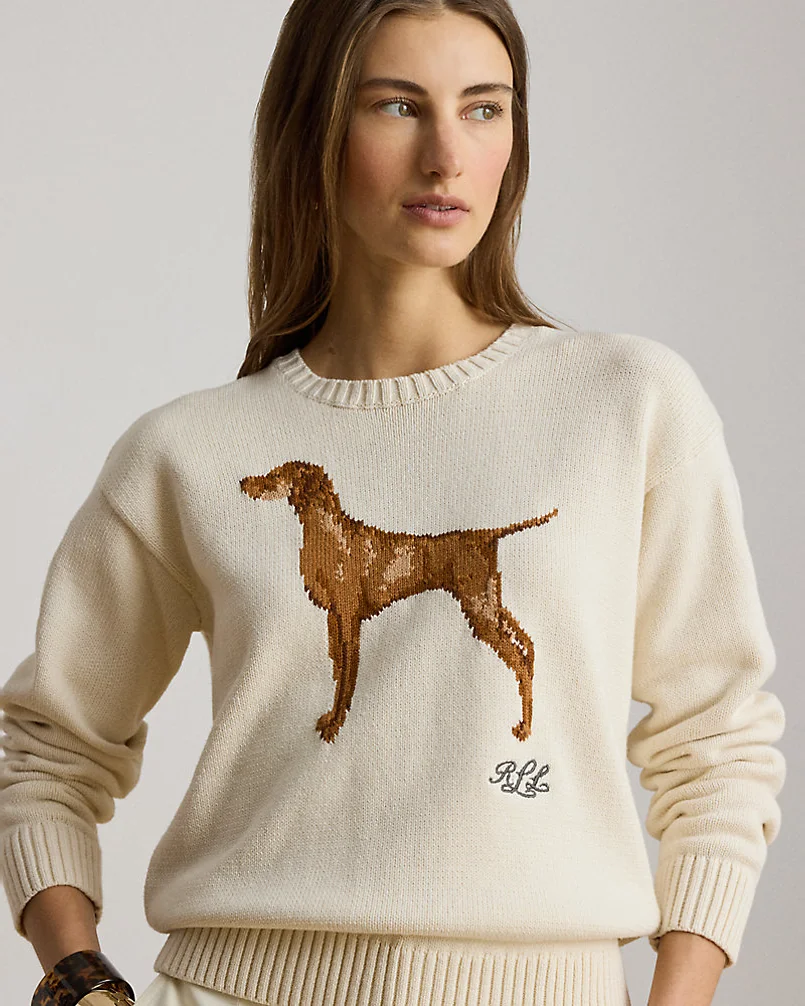 Свитер с интарсией собаки из хлопка Ralph Lauren — 5