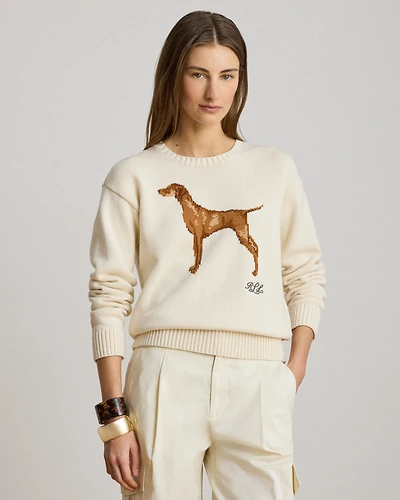 Свитер с интарсией собаки из хлопка Ralph Lauren
