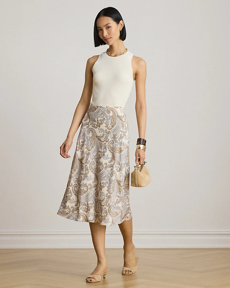 Юбка миди из крепа с принтом пейсли — 1