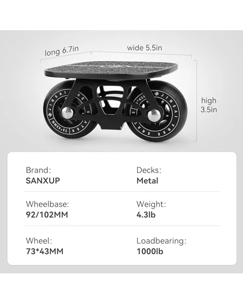 FreeSkates портативные дрифт-ролики с алюминиевой платформой и PU-колесами — 6
