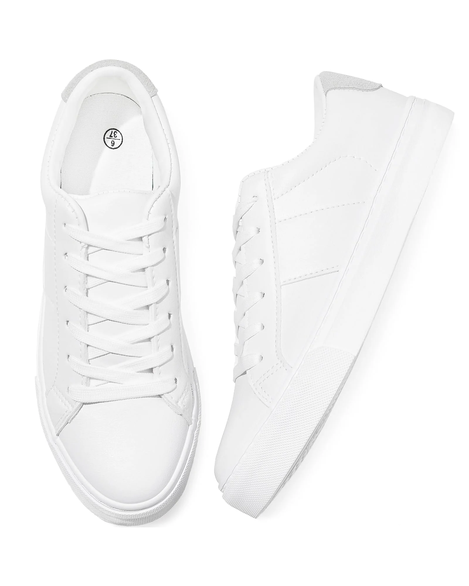 Adokoo Women's Fashion Sneakers PU Leather — белый