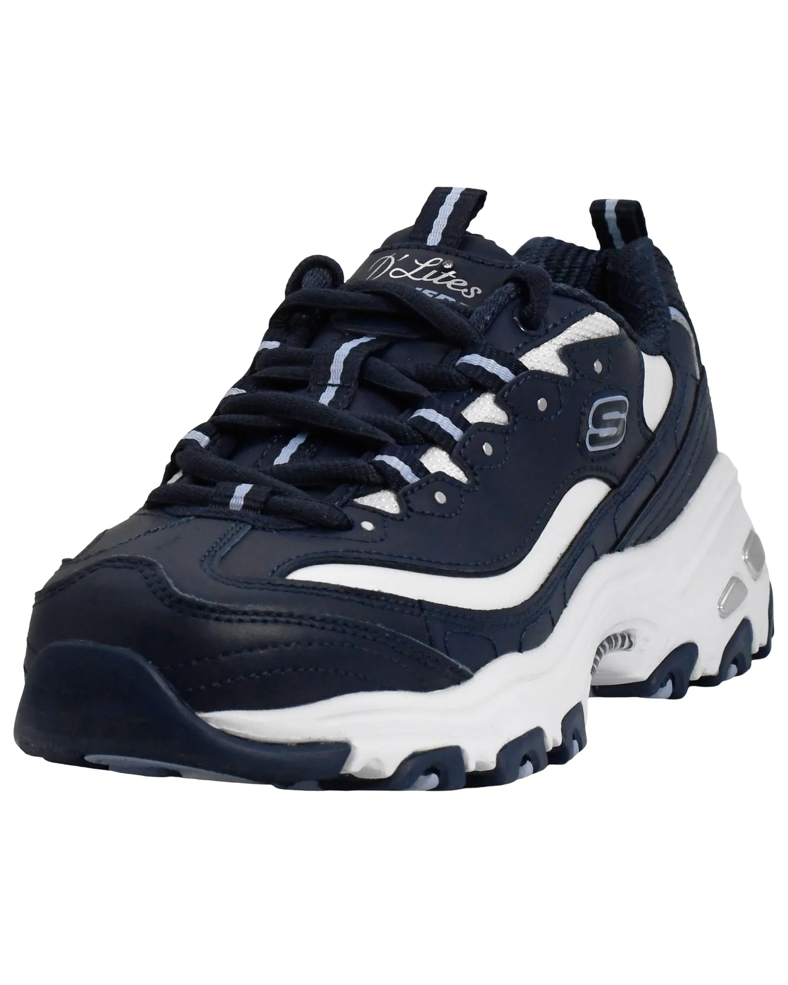 Skechers Women's D'Lites Fresh Start Memory Foam 7 Wide — синий