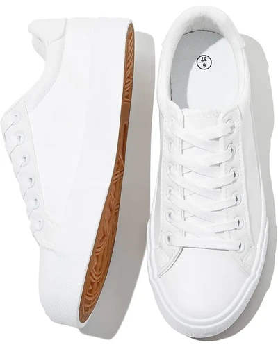 SERNIAL Womens White Tennis Shoes