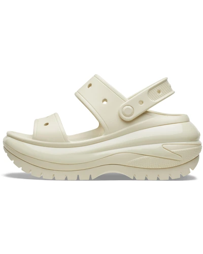 Сандалии Crocs Classic Mega Crush платформа бежевые