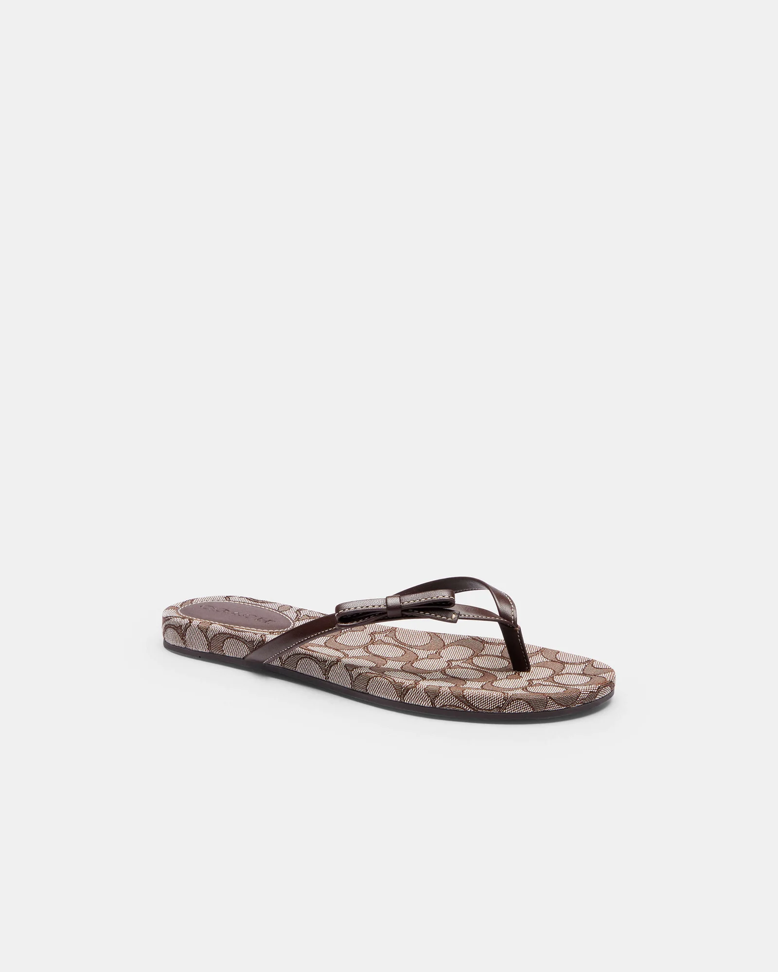 Шлёпанцы Coach с бантом из фирменного жаккарда — 15