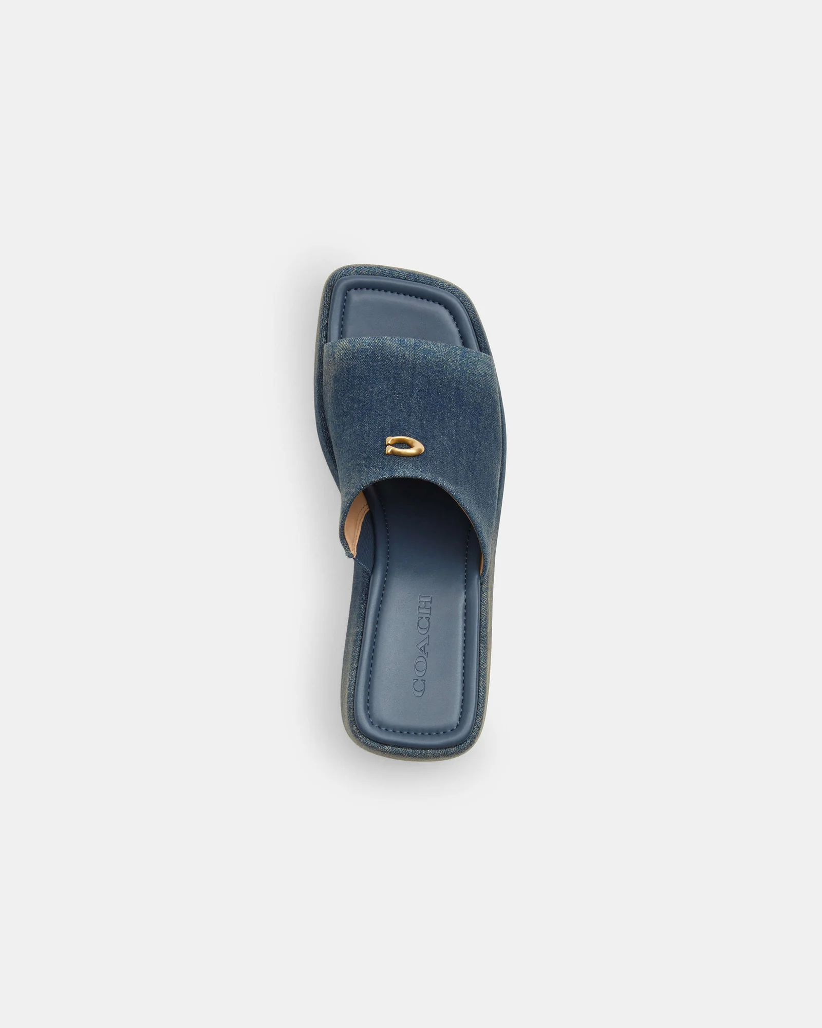 Мюли Coach Marie джинсовые на платформе, синие — 4