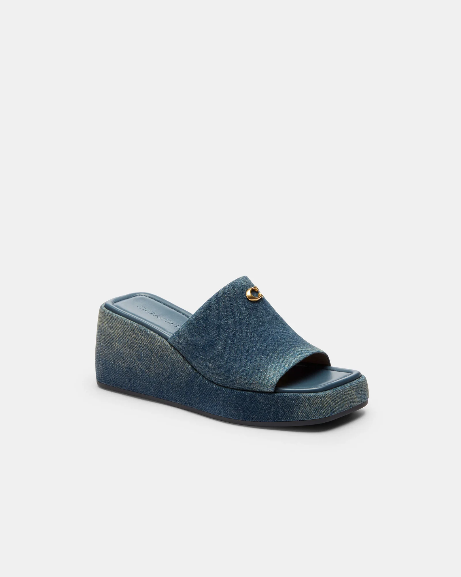 Мюли Coach Marie джинсовые на платформе, синие — 9