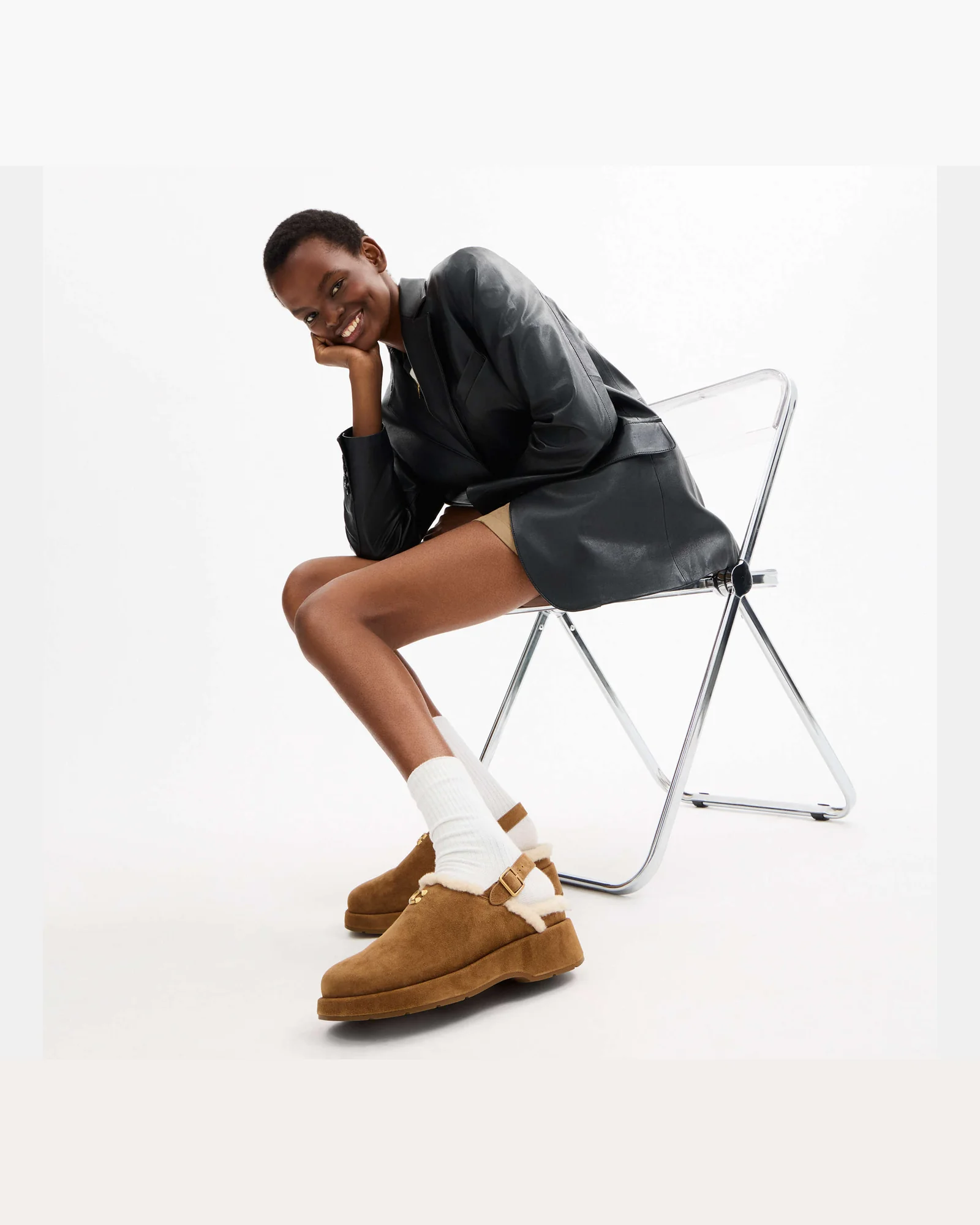 Сабо на платформе Coach Sculpted C из замши — 8
