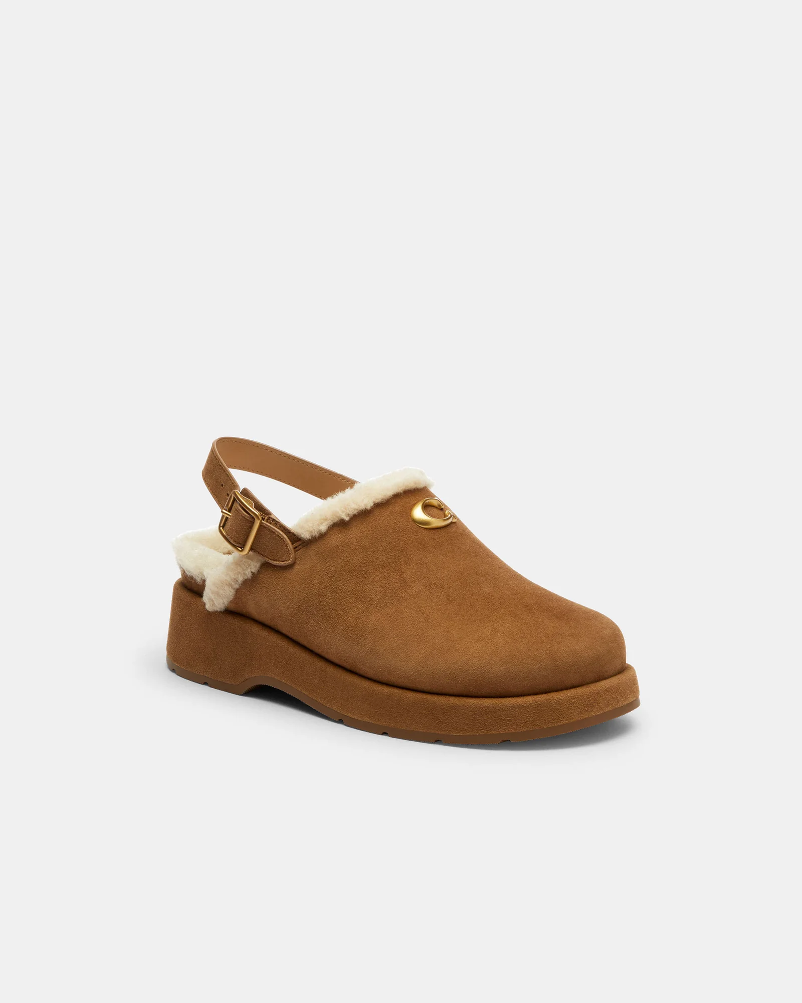 Сабо на платформе Coach Sculpted C из замши — 9
