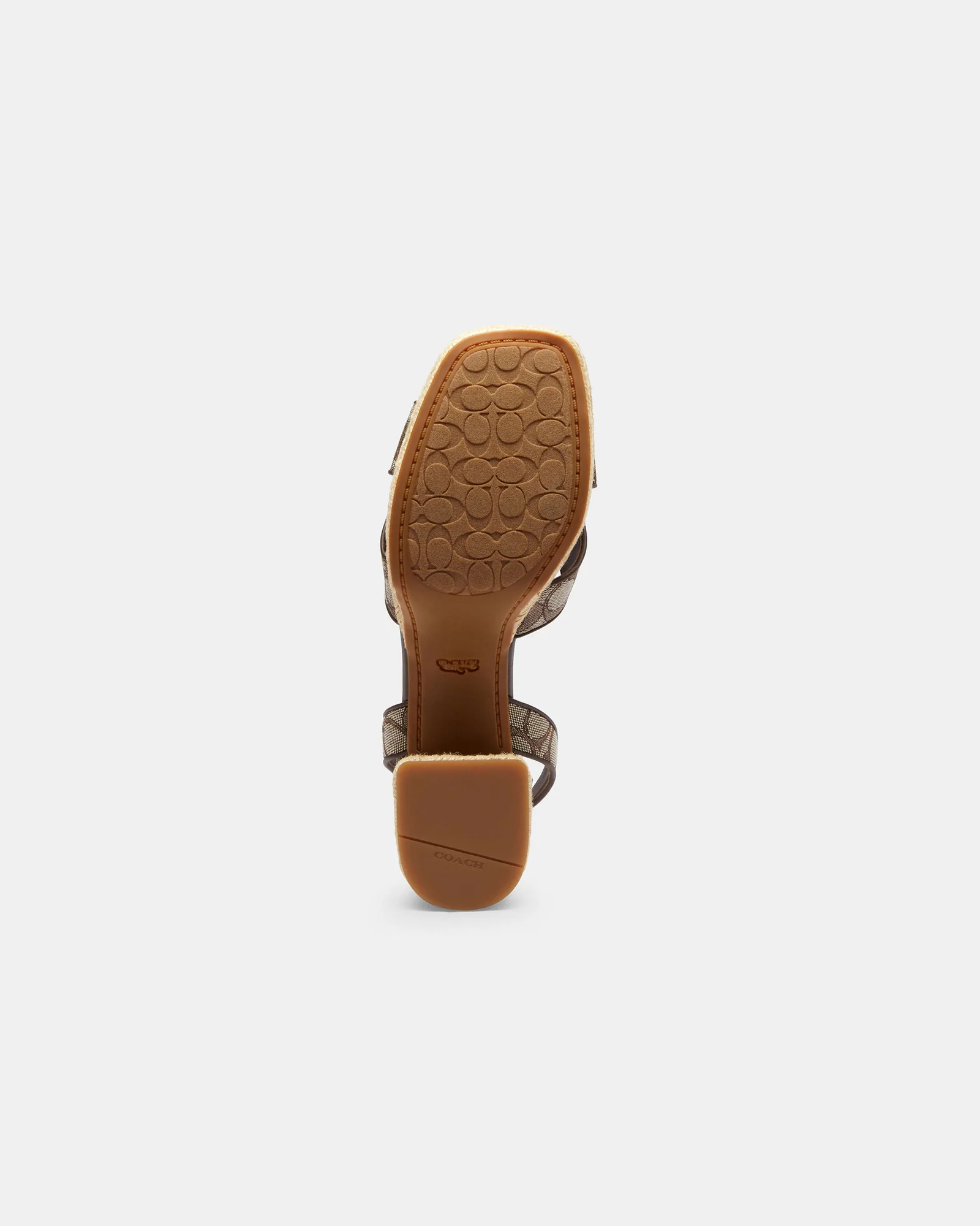 Босоножки Coach на блочном каблуке из фирменного жаккарда — 5