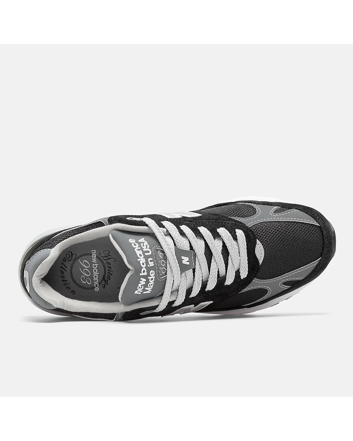 Подошва кроссовок New Balance 993 чёрно-серых, вид сверху.