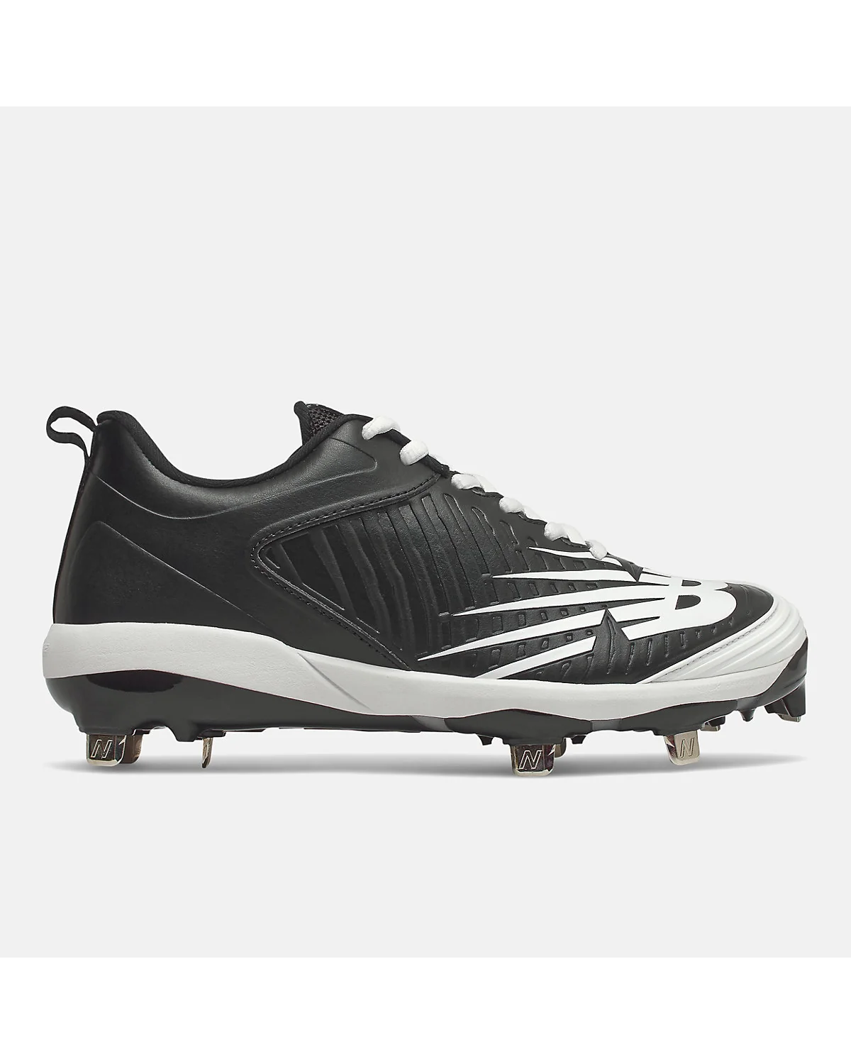 Бутсы New Balance FUSE v3 Metal Pitch чёрные с белыми элементами, вид сбоку