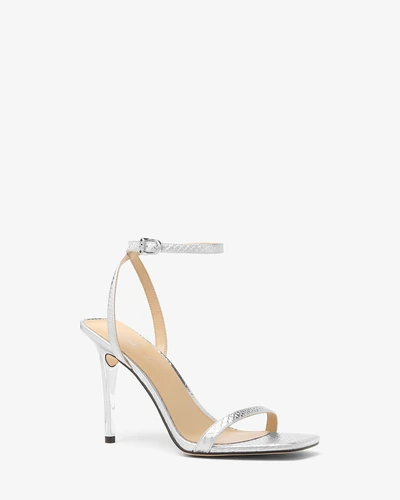 Michael Kors Liana — босоножки из металлизированной кожи с тиснением под питона