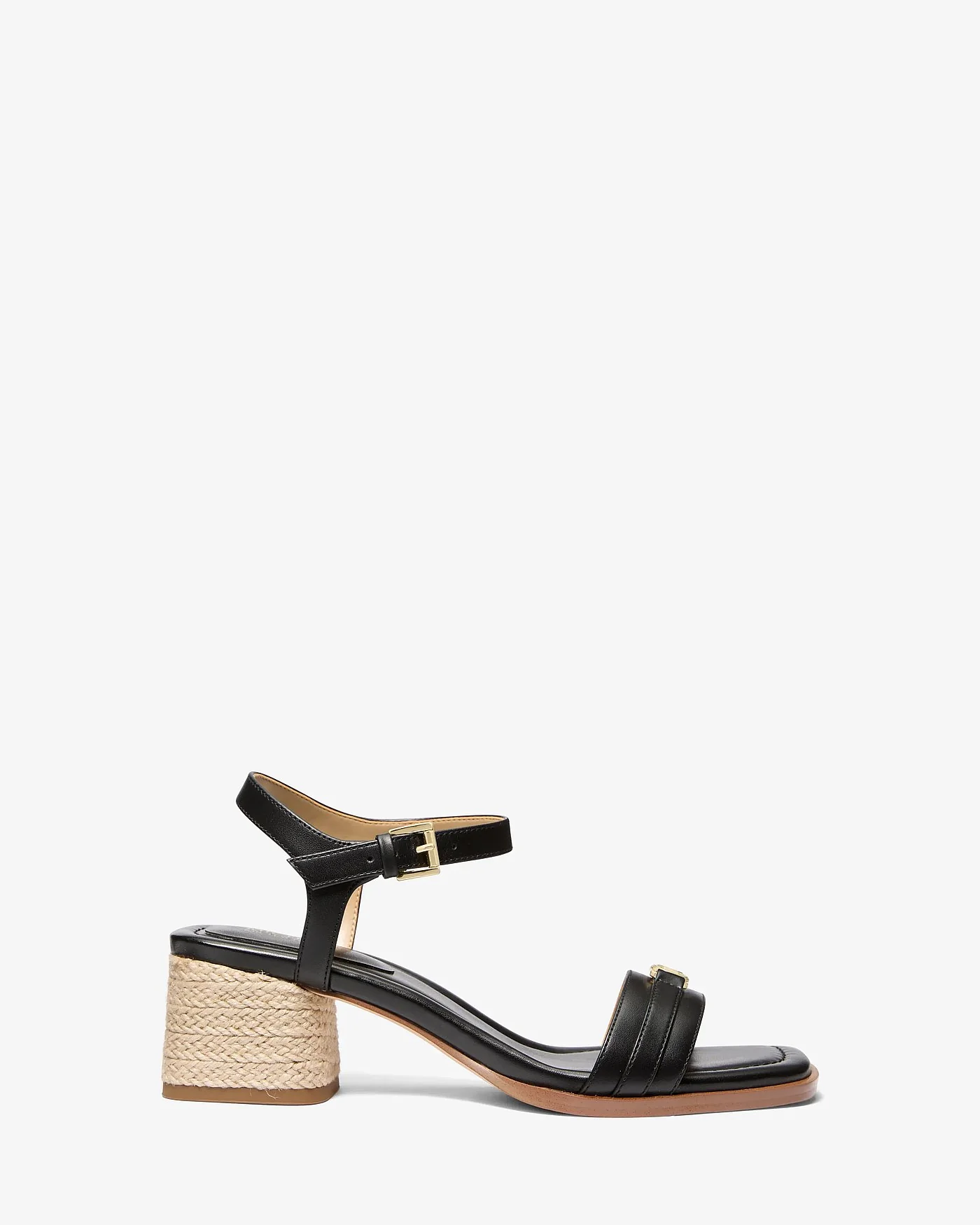 Кожаные босоножки Michael Kors Mandy на джутовом каблуке — 2