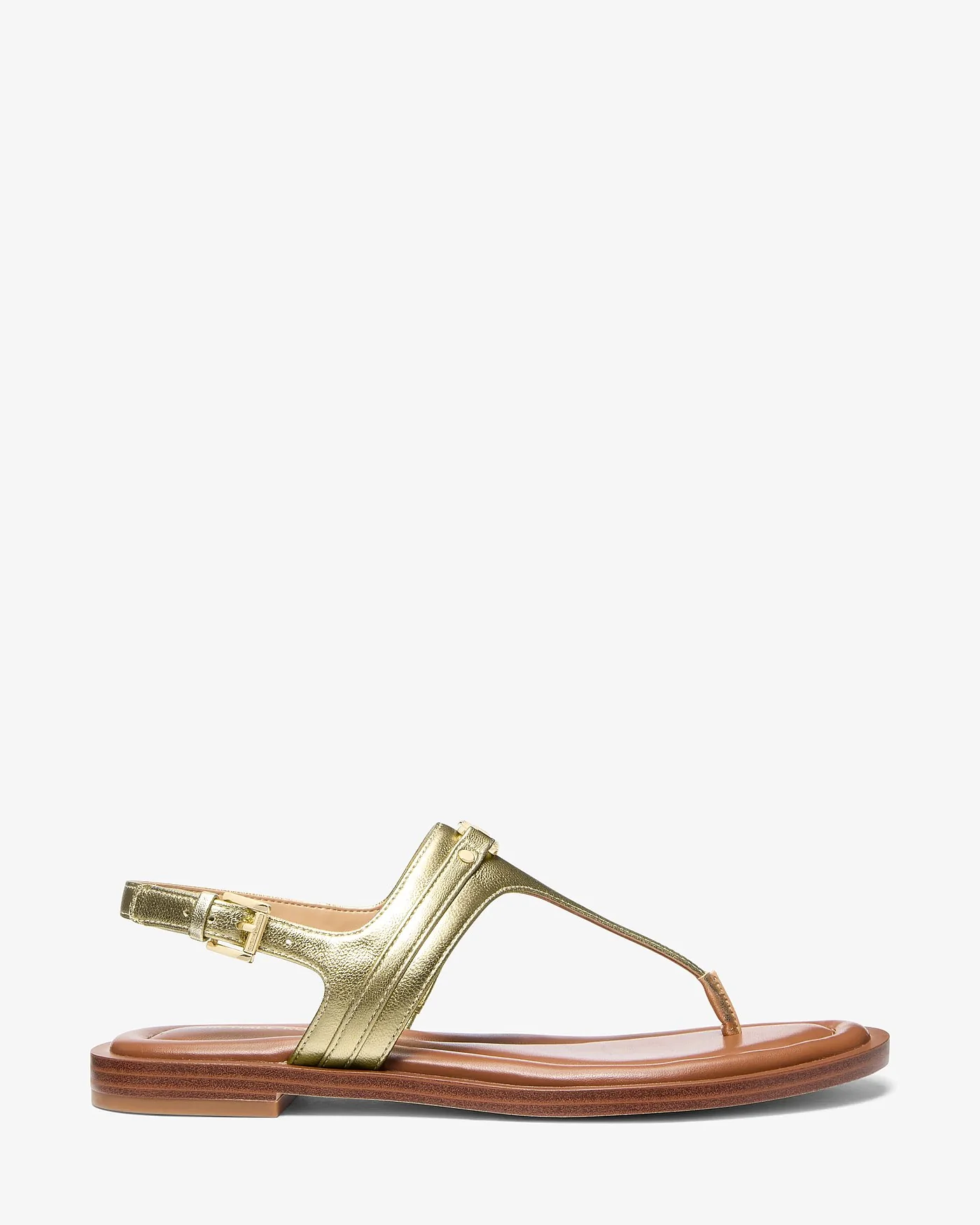 Металлизированные босоножки Michael Kors Mandy Т-силуэта — 2