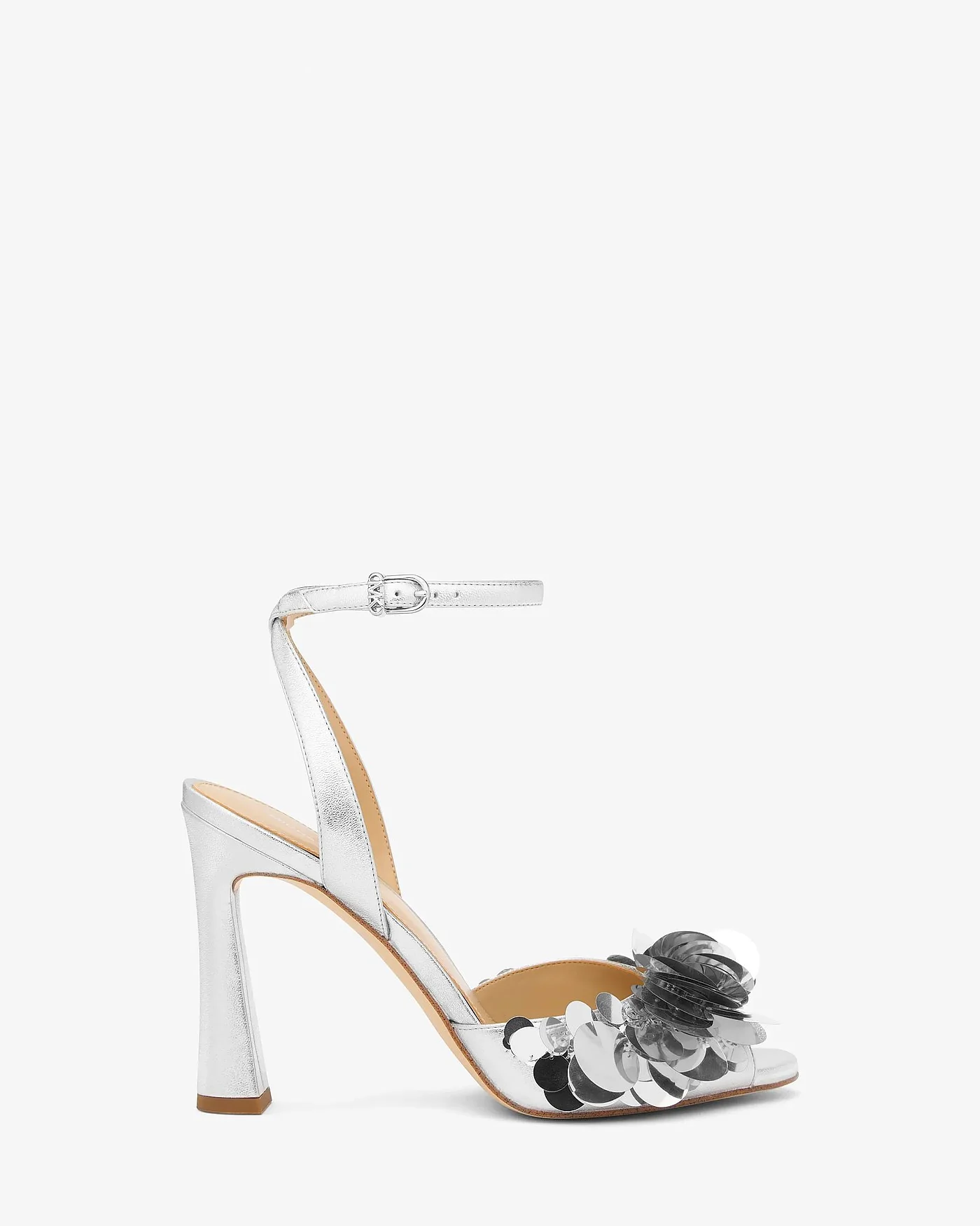 Michael Kors Loretta серебристые босоножки с пайетками — 2