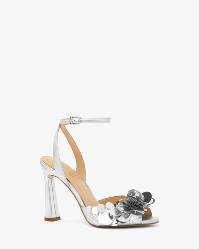 Michael Kors Loretta серебристые босоножки с пайетками