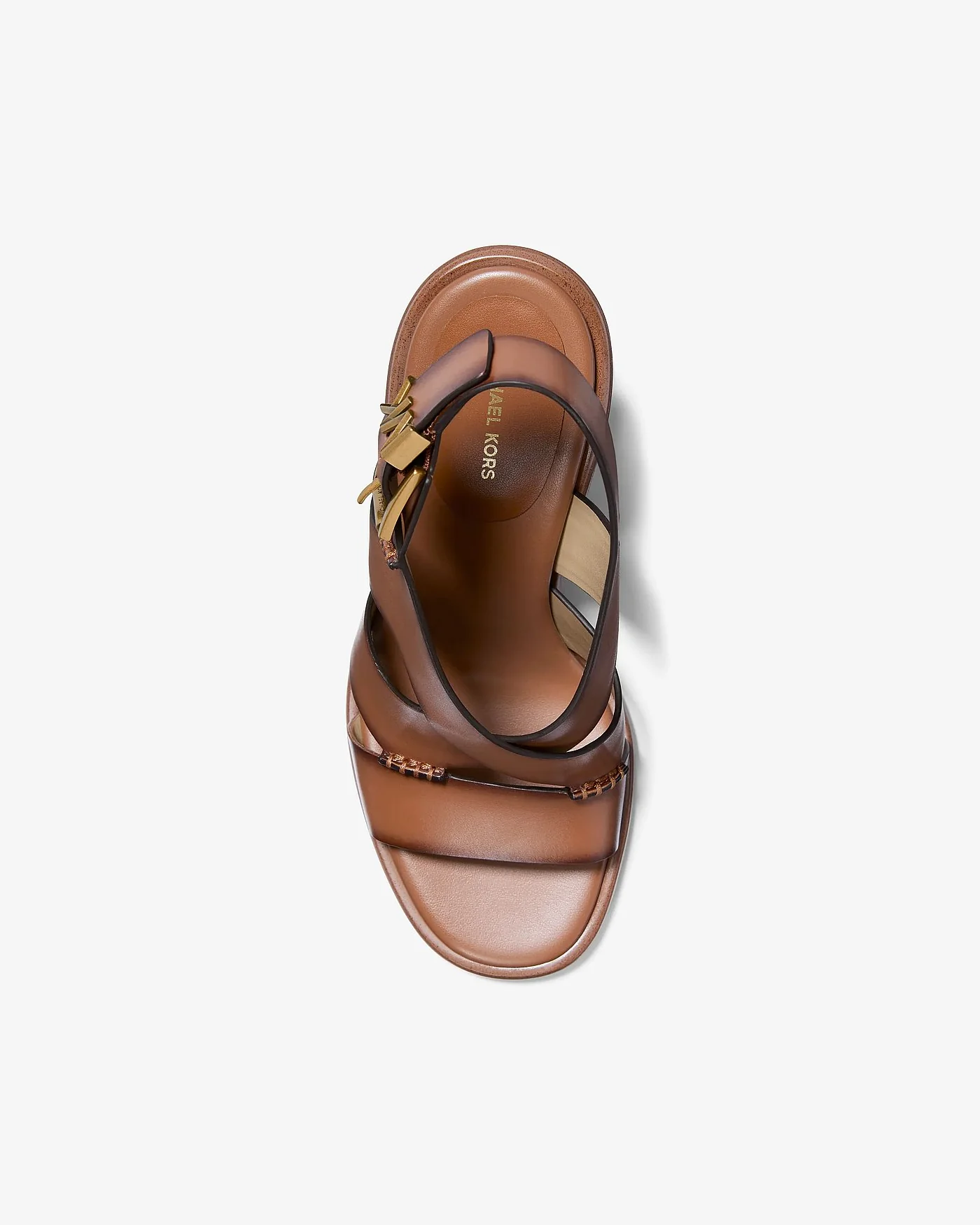 Michael Kors Raven коричневые кожаные босоножки — 3