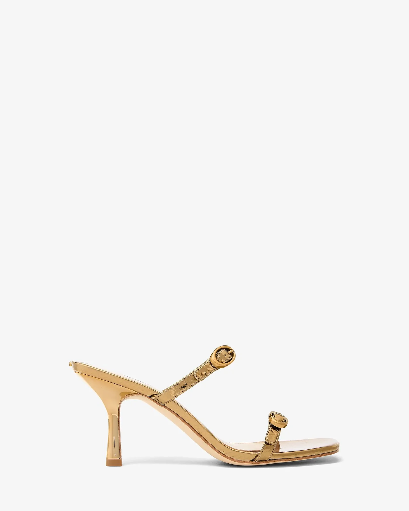 Michael Kors Kya — золотистые босоножки из металлизированной кожи — 2