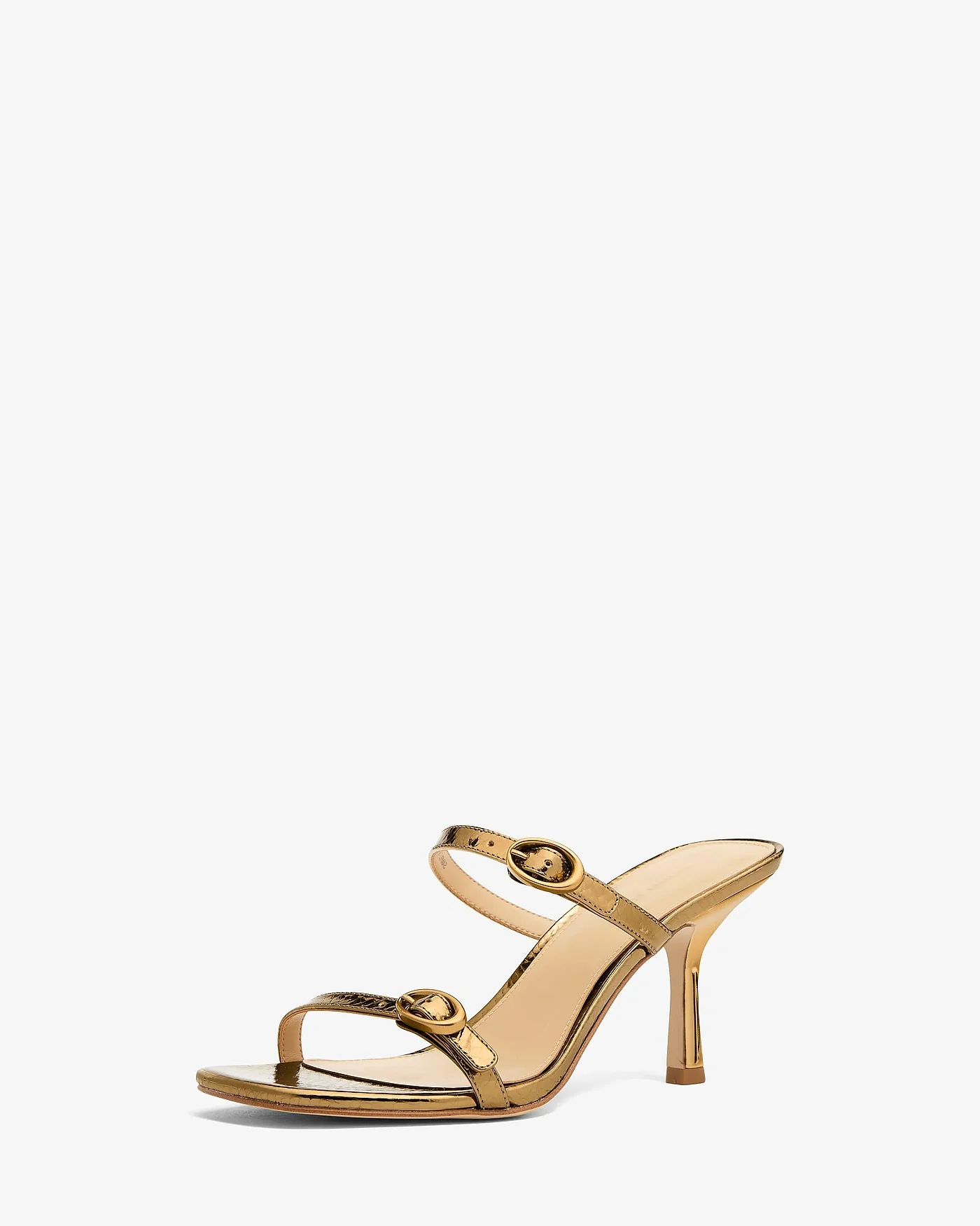 Michael Kors Kya — золотистые босоножки из металлизированной кожи — 4