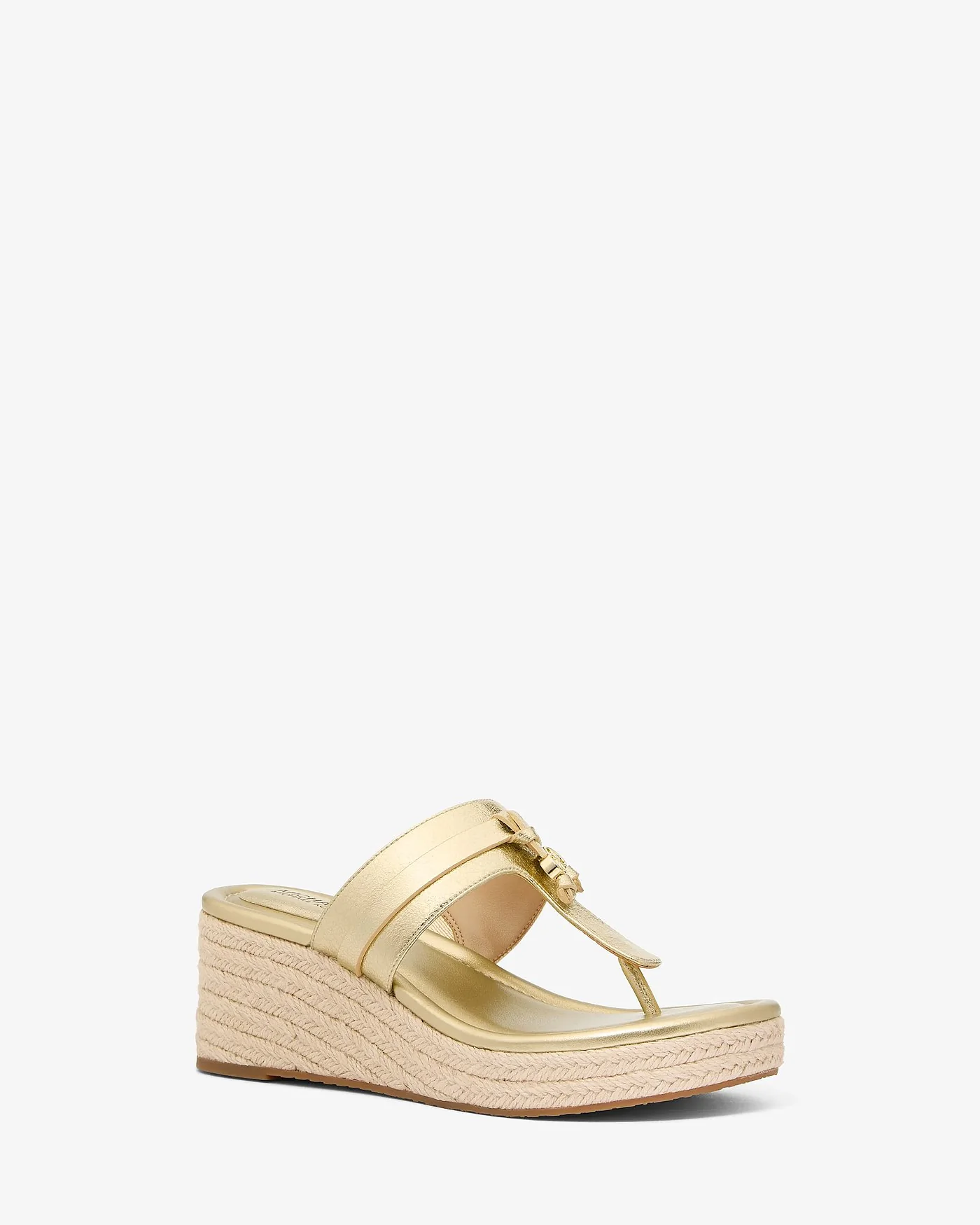 Металлизированные босоножки на танкетке Michael Kors Zoe — 1