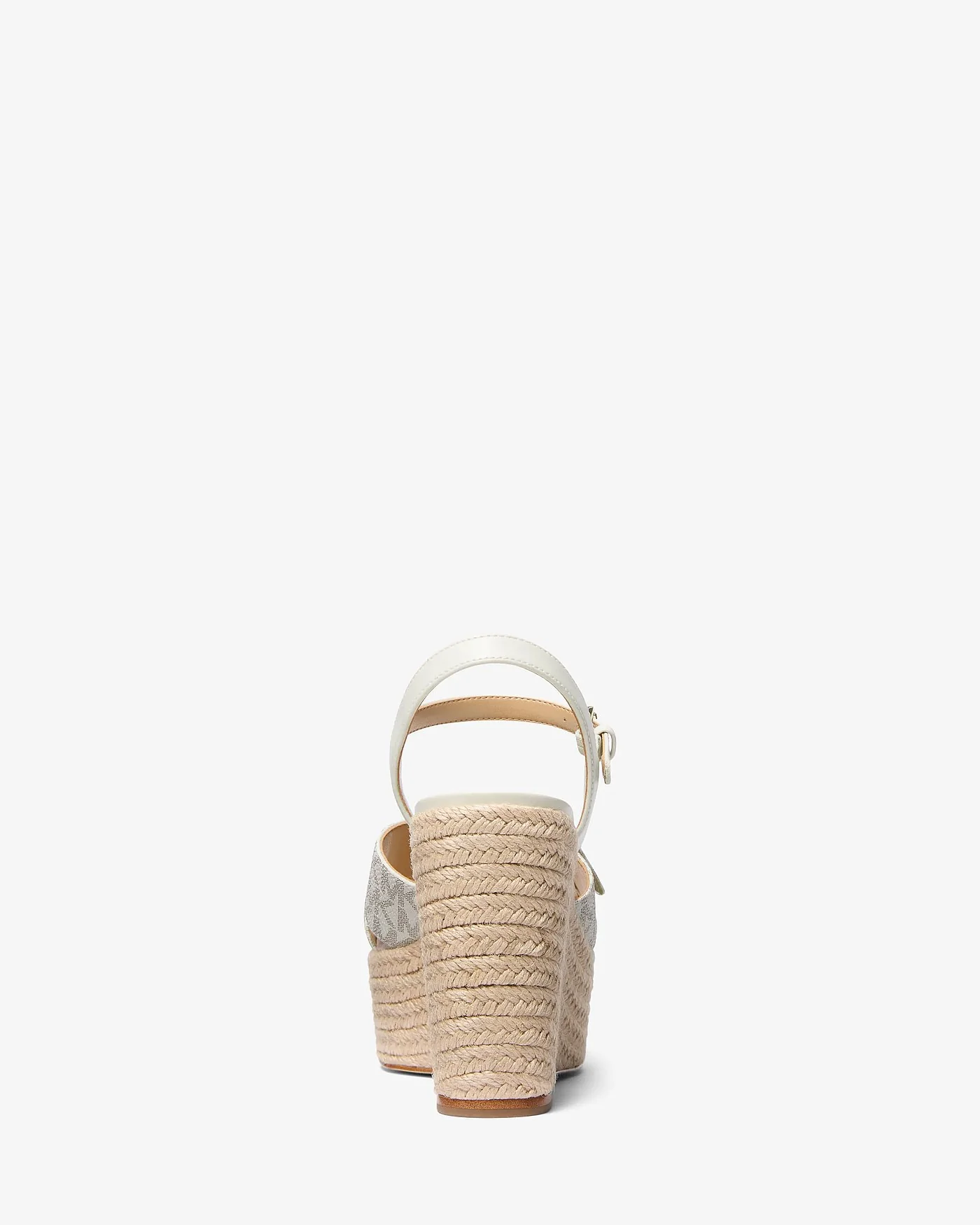 Michael Kors Hannah — босоножки на танкетке из текстиля с фирменным принтом — 3