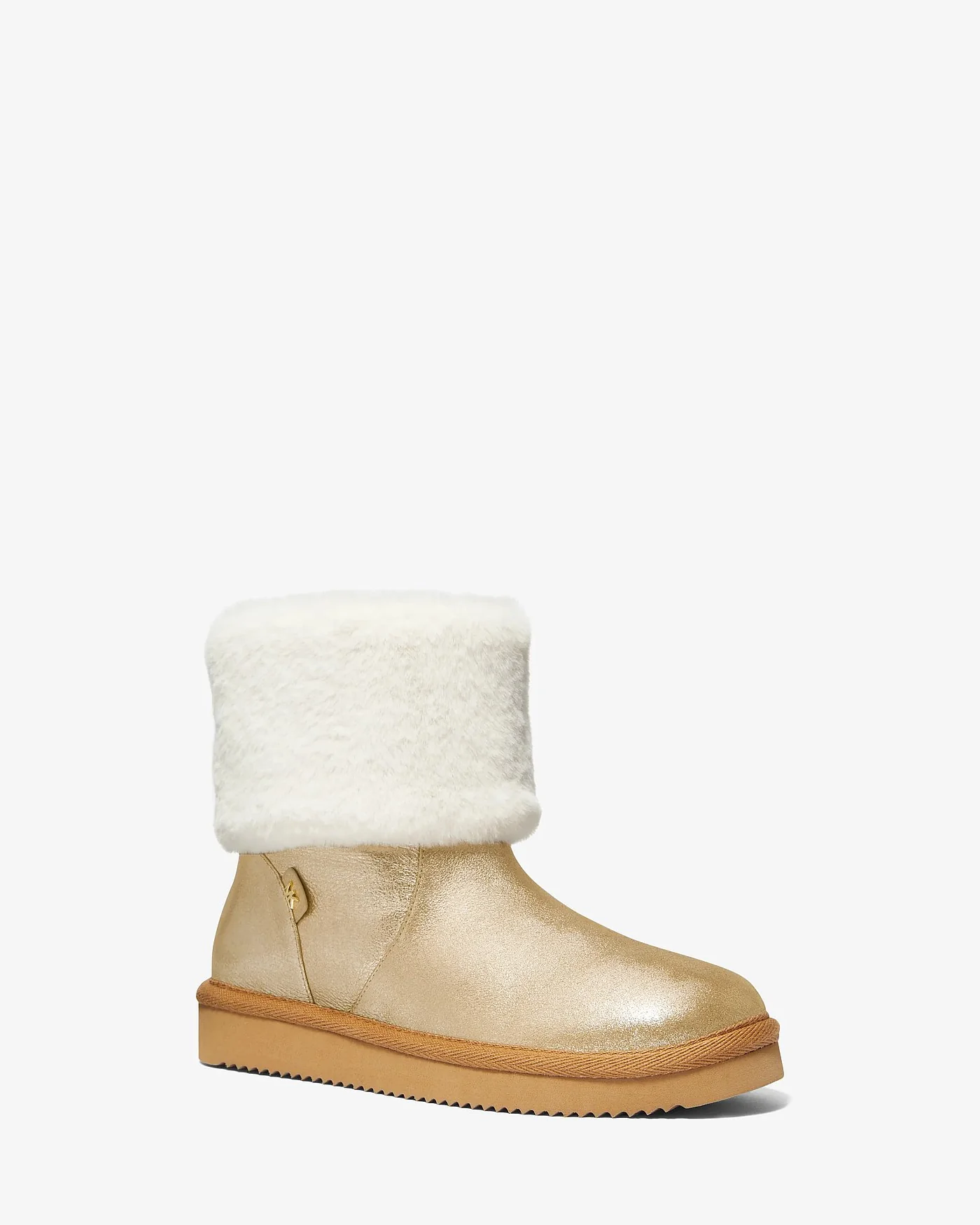 Michael Kors Julia — ботинки из металлизированной кожи с отделкой из искусственного меха — 1