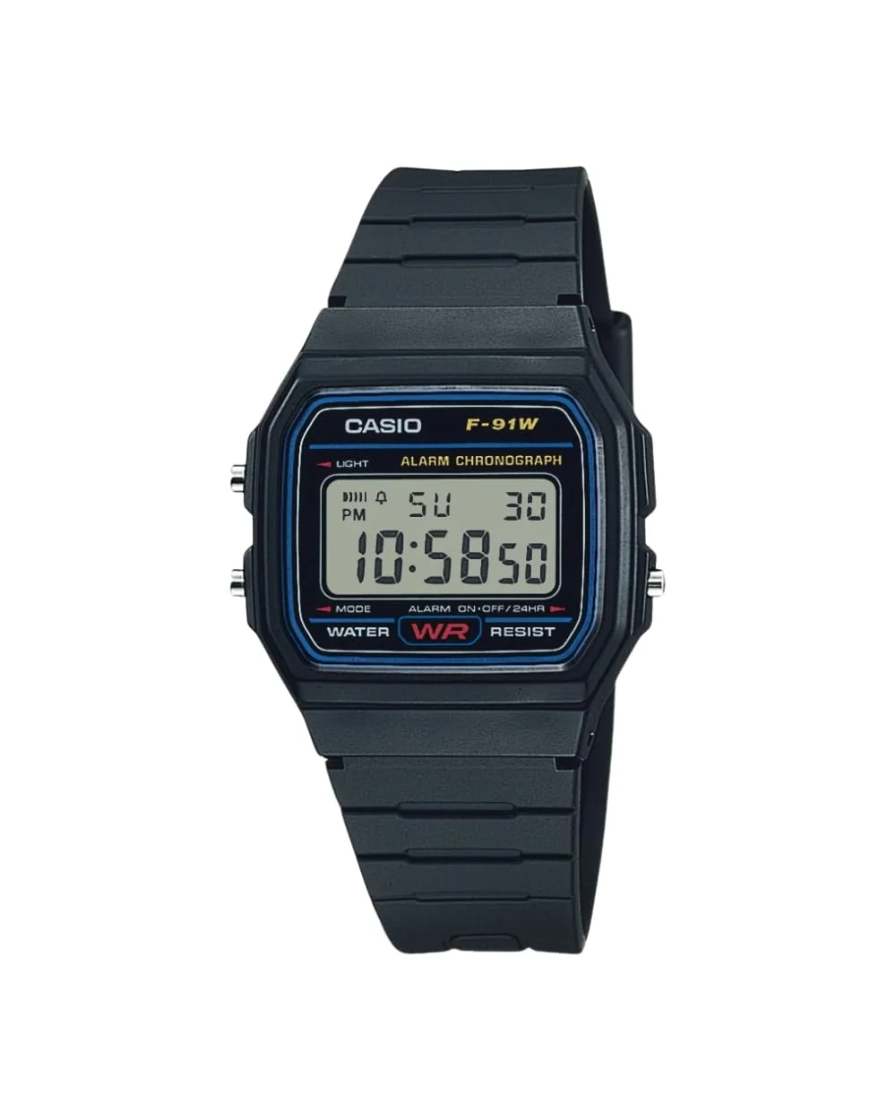 Часы наручные электронные Casio F-91W — черный
