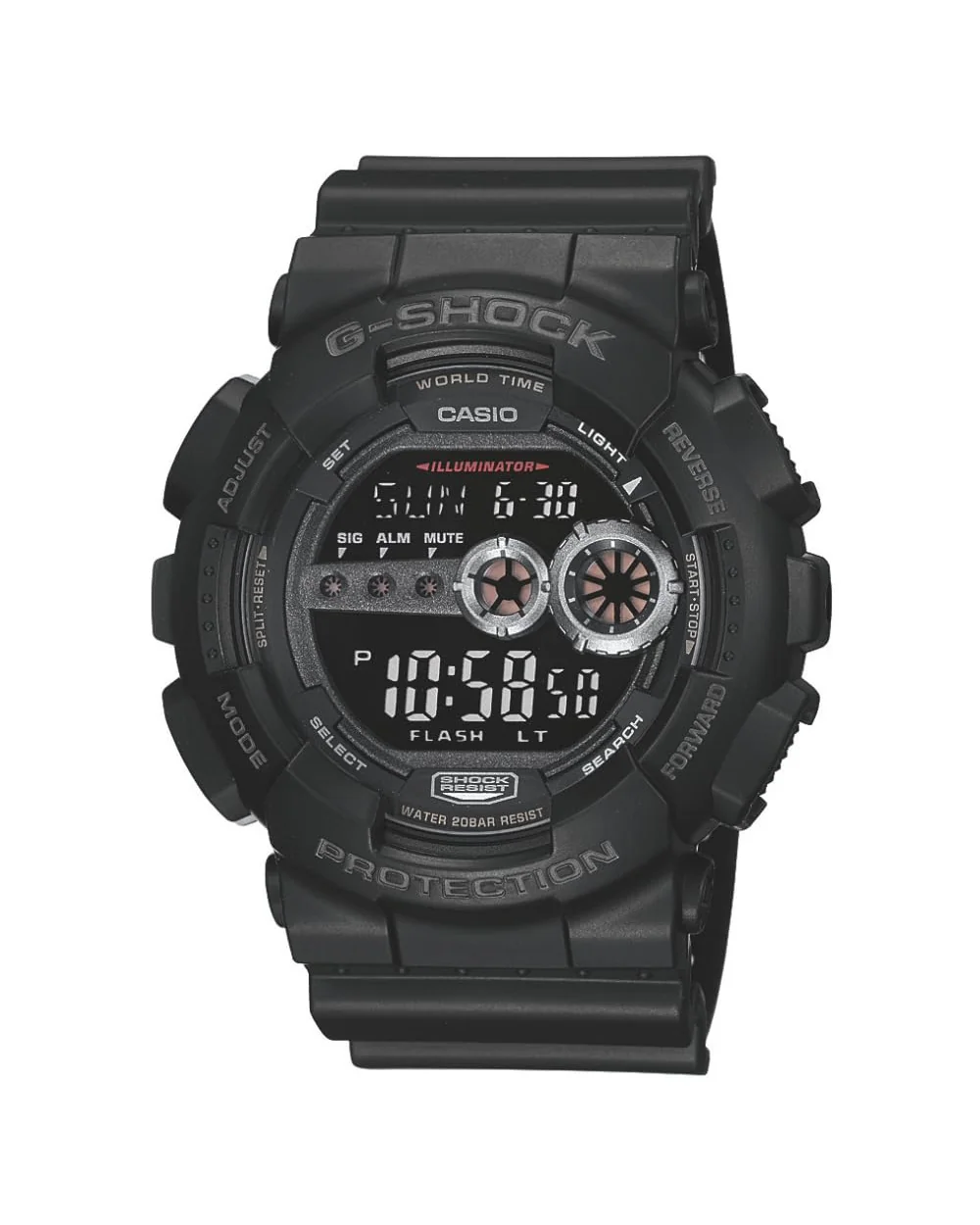 Casio G-Shock GD100-1B мужские спортивные часы черные — 1
