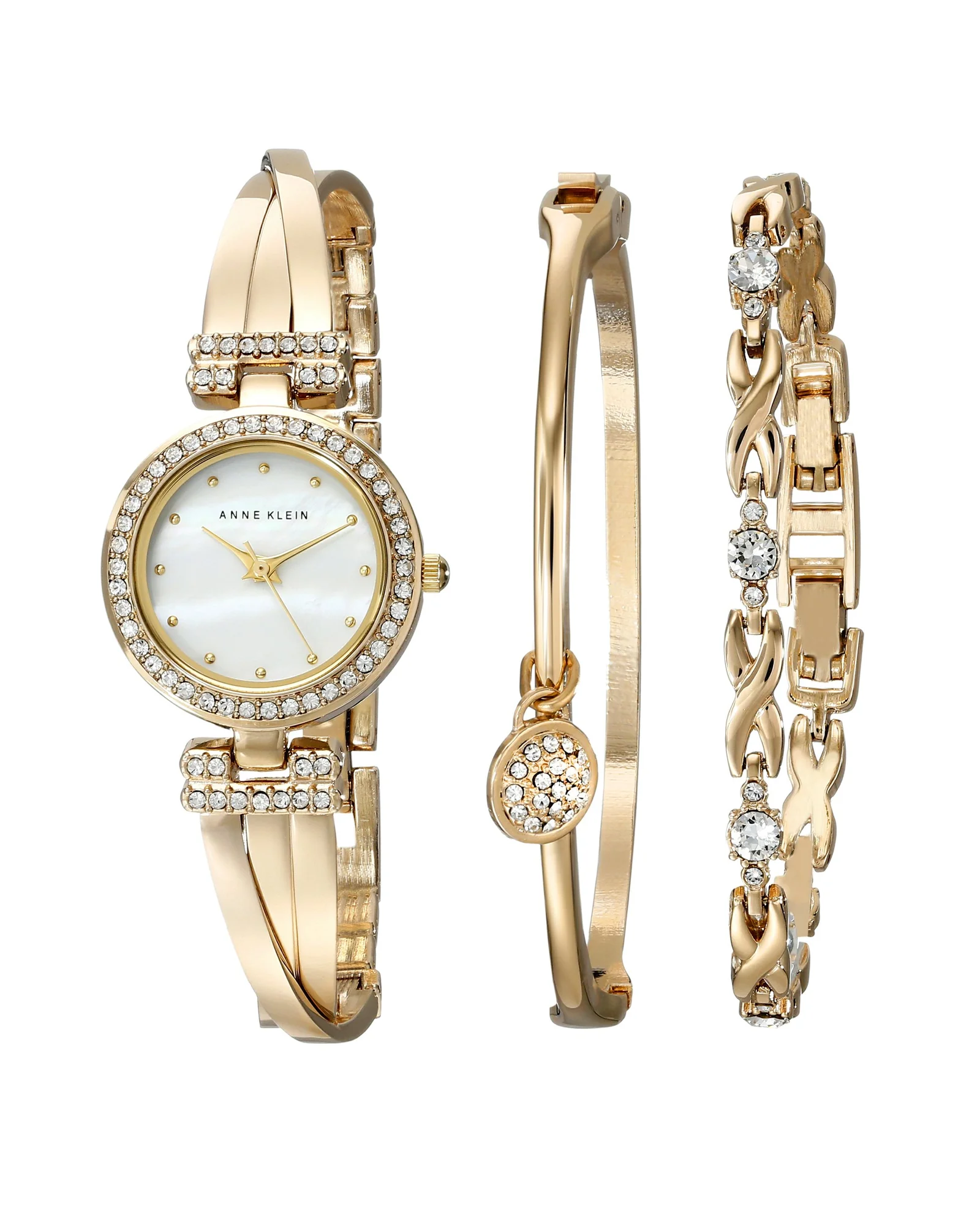 Anne Klein Premium Crystal часы браслет набор, золото — 1