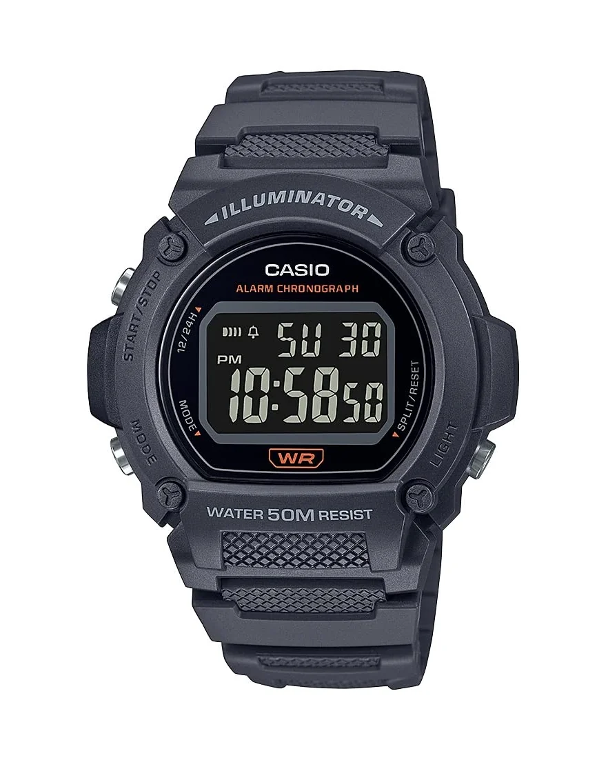 Casio W219H цифровые часы спортивные — черный