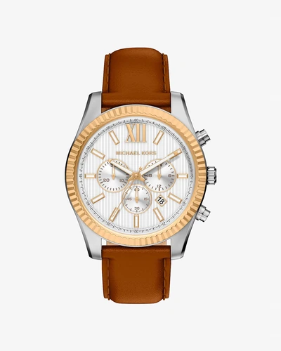 Часы Michael Kors Oversized Lexington с кожаным ремешком