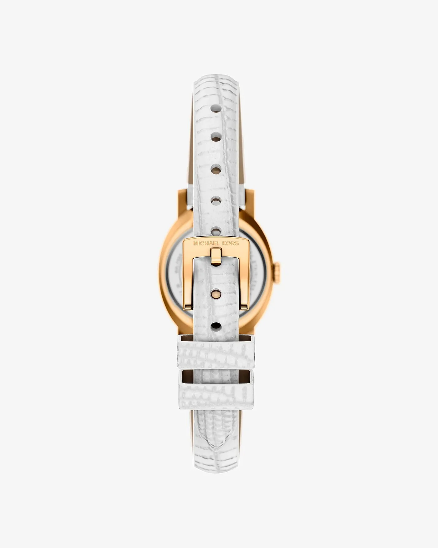 Часы Michael Kors Petite Maude с кожаным ремешком белого цвета — 2
