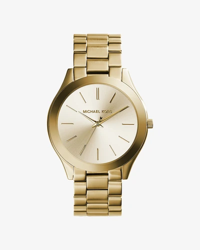 Мужские часы Michael Kors Slim Runway золотистого цвета из нержавеющей стали