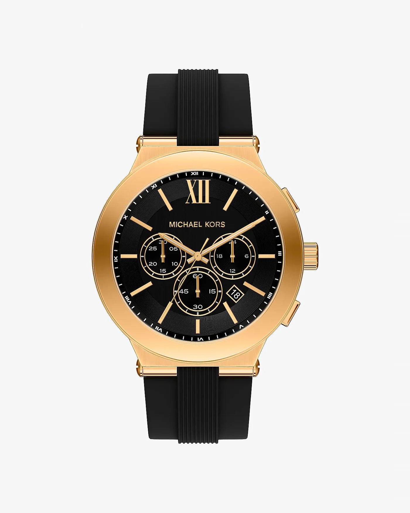 Часы Michael Kors Oversized Billie золотистого тона с силиконовым ремешком — 1