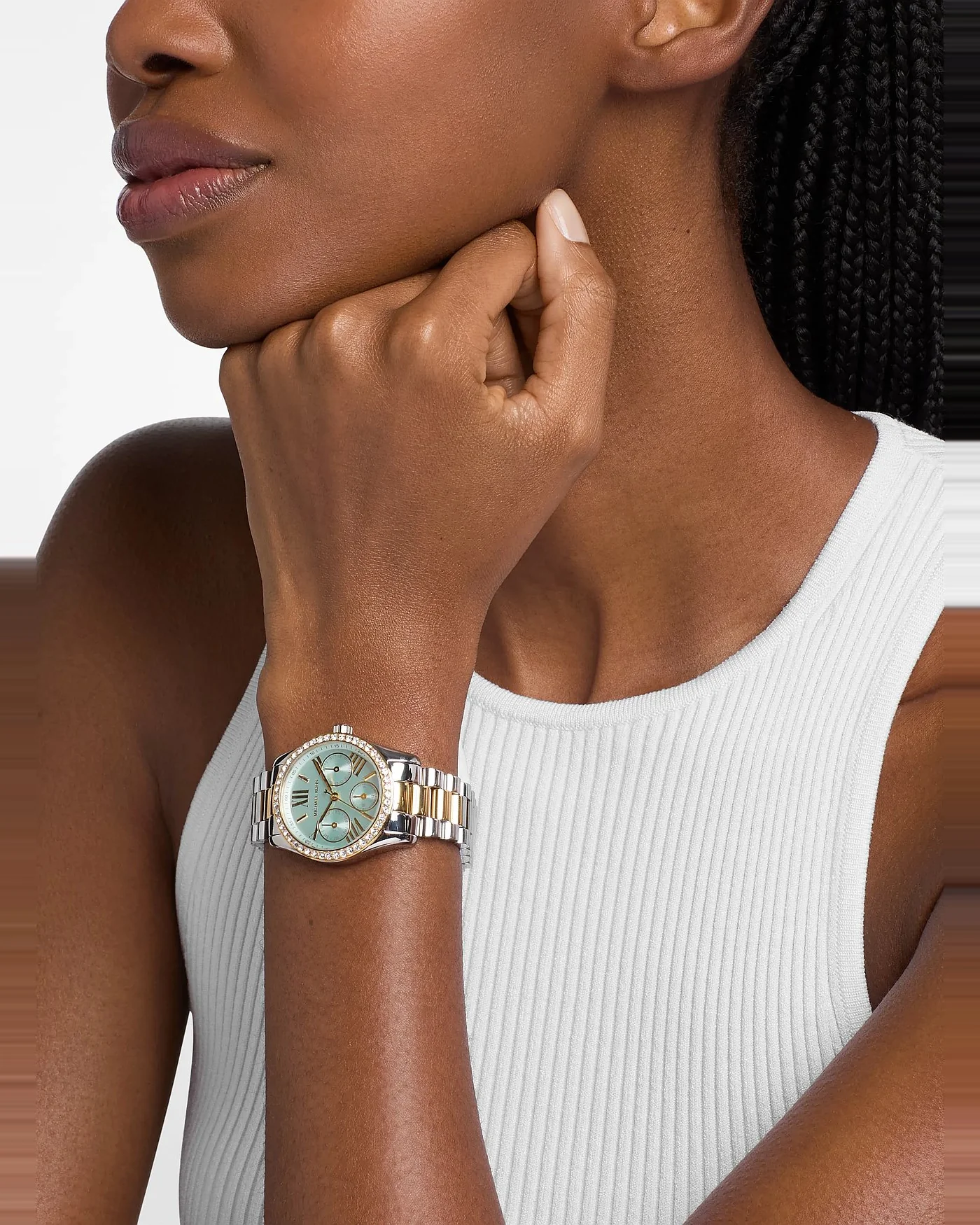 Часы Michael Kors Lexington с паве двухцветные — 4