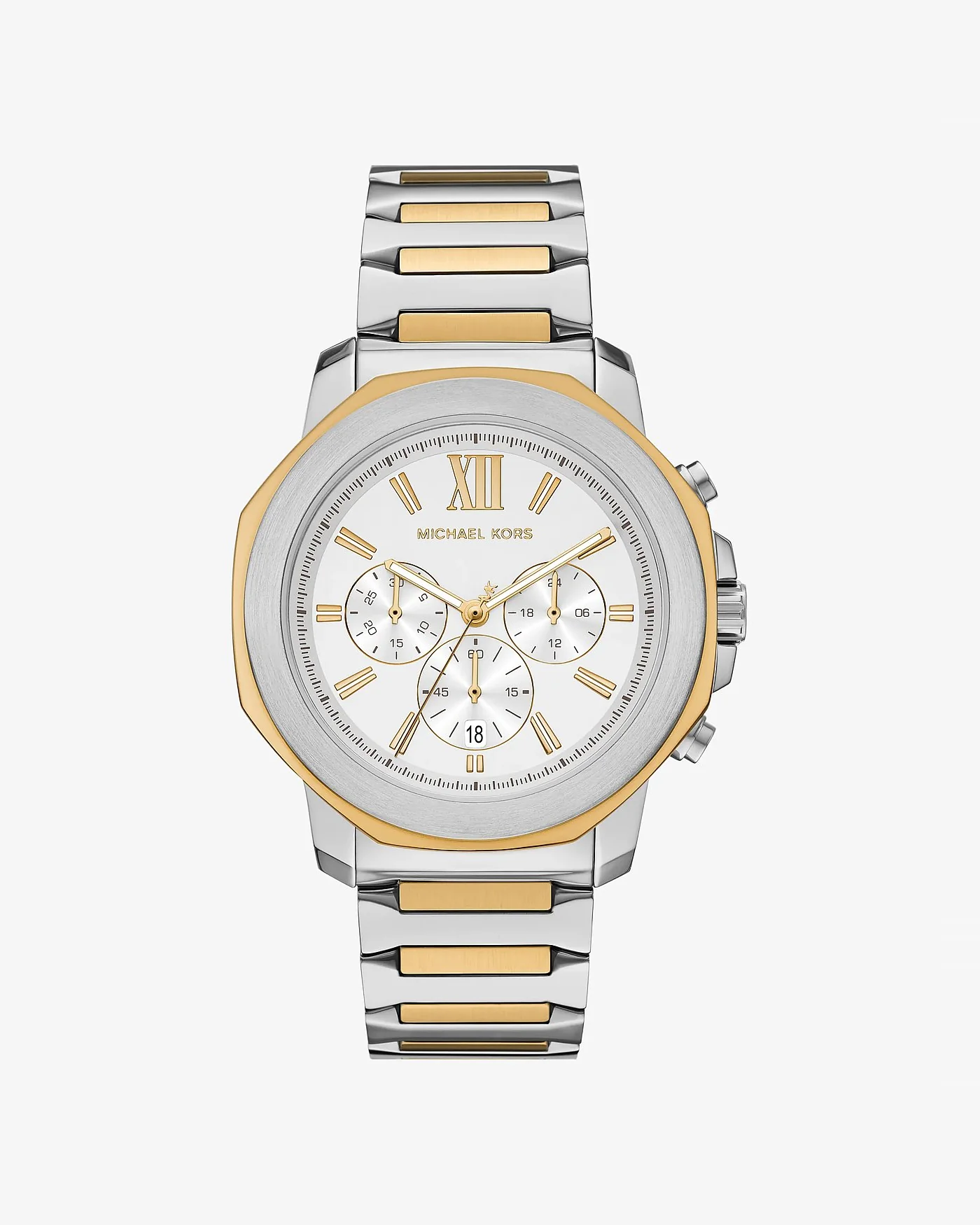 Часы Michael Kors Oversized Prescott с двухцветным браслетом — 1