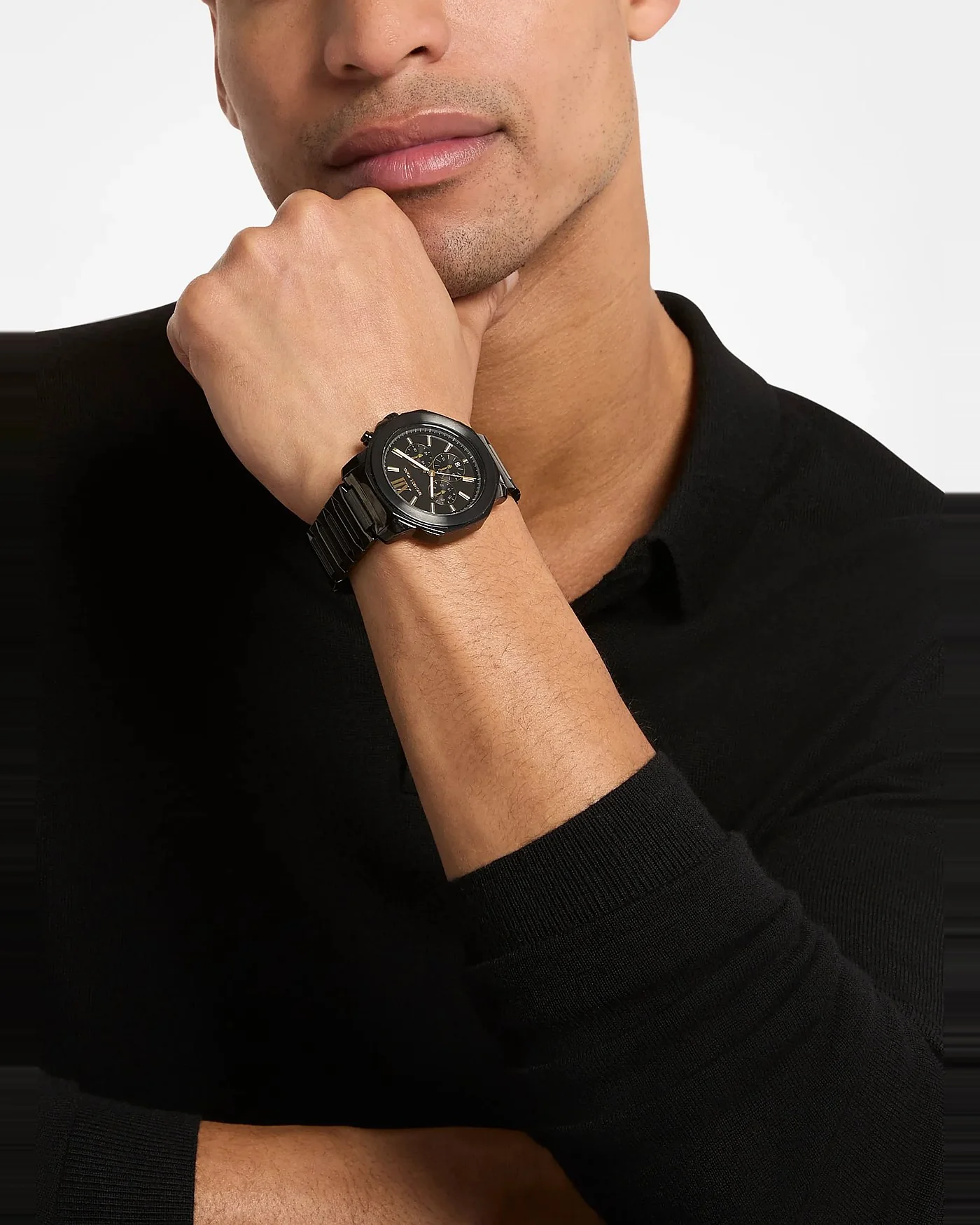 Часы Michael Kors Oversized Prescott чёрного тона — 6