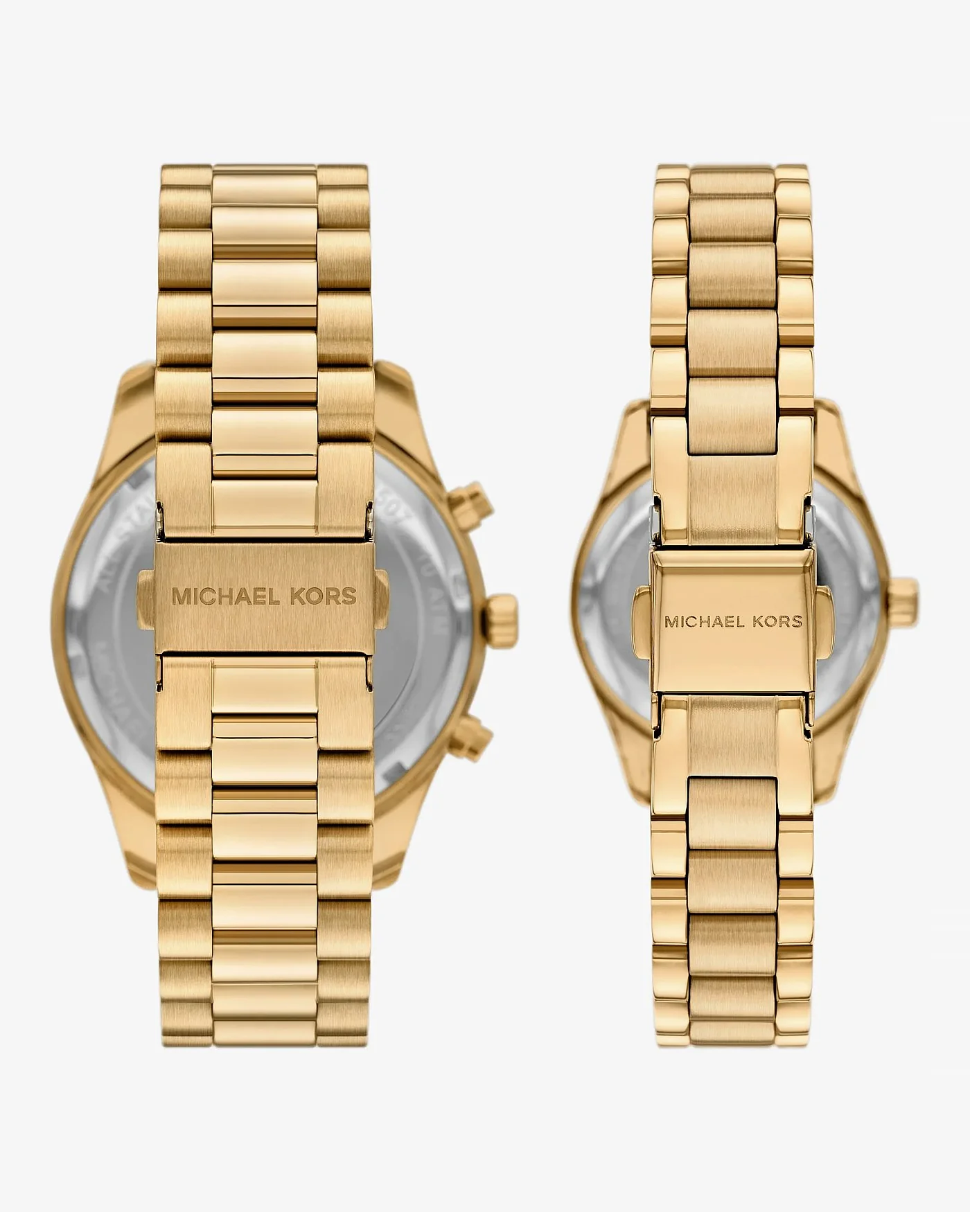 Парные часы Michael Kors Lexington His and Hers золотистого цвета, комплект для двоих — 3