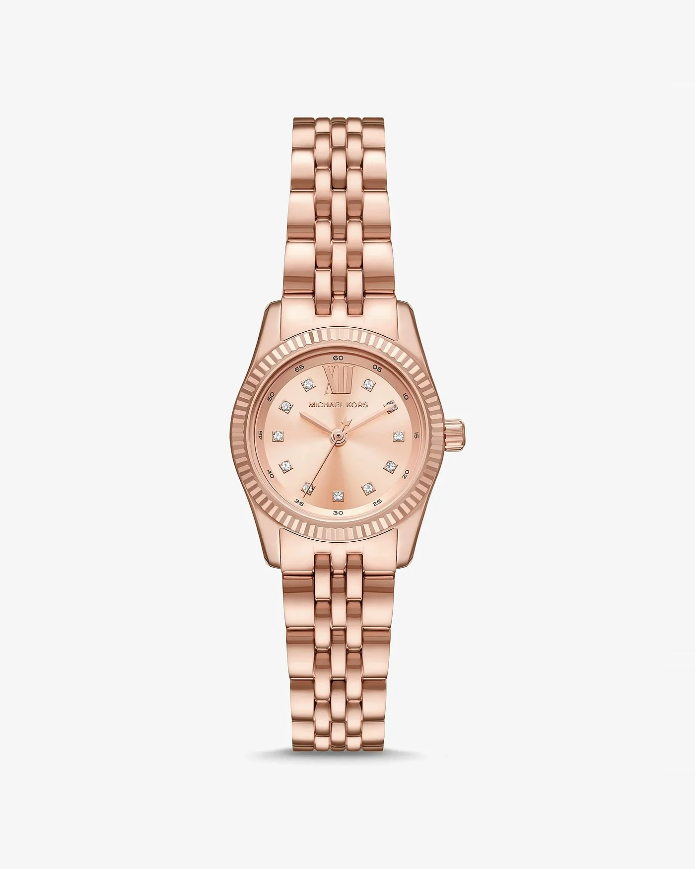 Часы Michael Kors Petite Lexington с паве в оттенке розового золота — 1