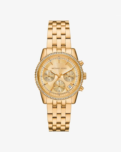Часы Michael Kors Mini Bryant с паве, золотистые