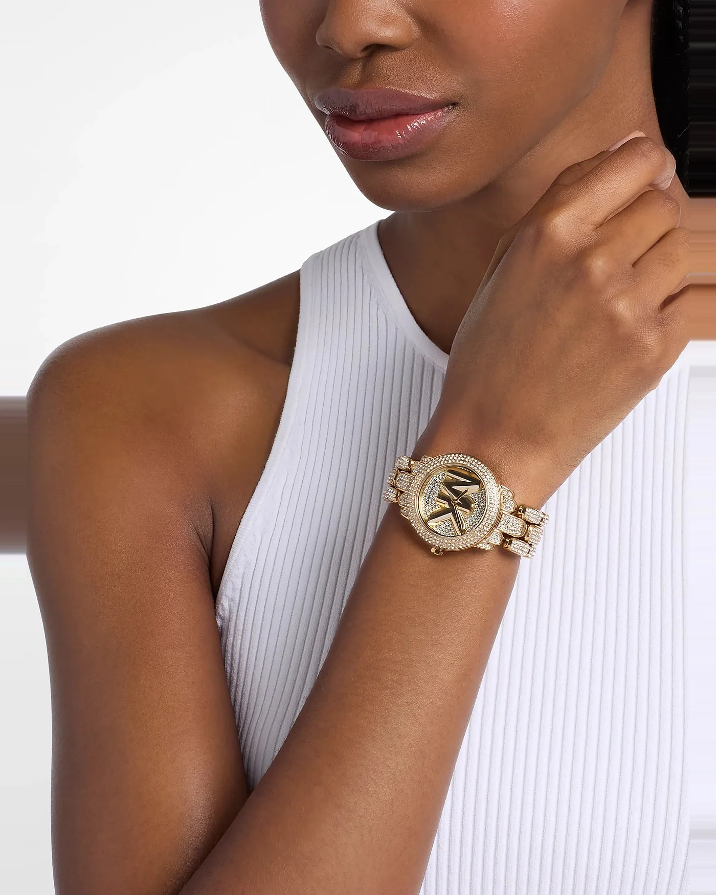 Часы Michael Kors Phoebe с паве золотистые — 6