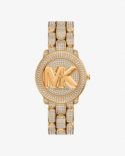 Часы Michael Kors Phoebe с паве золотистые